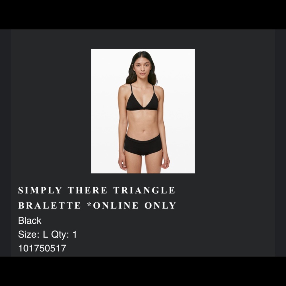 LuLu lemon size large cotton triangle bra